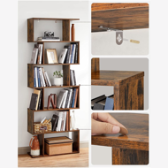 Polica/regal za knjige PRESTON, 70x24x190,5cm, smeđa