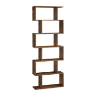 Polica/regal za knjige PRESTON, 70x24x190,5cm, smeđa