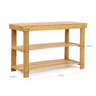 Bambuska klupa s prostorom za cipele SANDY, 70x28x45 cm, prirodno drvo