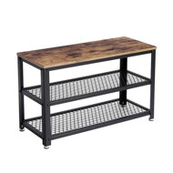 Klupa za hodnik s prostorom za cipele INDY, 73x30x45cm, smeđa/crna