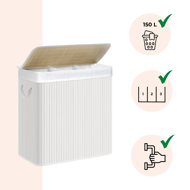 Bambuska košara za rublje DORA, 150 l, bijela