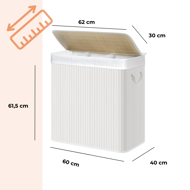 Bambuska košara za rublje DORA, 150 l, bijela