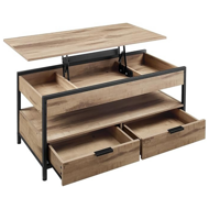Podesivi konferencijski stol GASPAR, 50x100x(48–63) cm, camel smeđi/crni