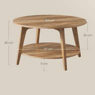 Klupski stolić NORDIC, 80×45cm, smeđa