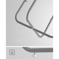 Okrugli stolić s košarom za pohranu COLETTE, 45x50 cm, siva/bijela