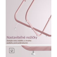 Okrugli stolić s košarom za pohranu COLETTE, ružičasta/bež