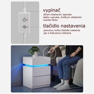Noćni ormarić s osvjetljenjem DAVY, bijeli