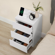 Noćni ormarić s funkcijom punjenja ZION, 35x40x59 cm, bijeli