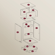 Noćni ormarić ROBIN, 30x25x65cm, bijela/bež