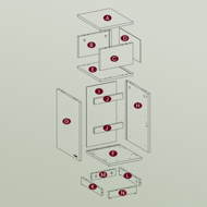 Noćni ormarić ROBIN, 30x25x65cm, bijela