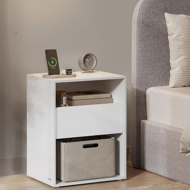 Noćni ormarić LUCIANO s funkcijom punjenja, 35x45x58,3 cm, bijela
