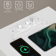 Noćni ormarić LUCIANO s funkcijom punjenja, 35x45x58,3 cm, bijela