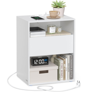 Noćni ormarić LUCIANO s funkcijom punjenja, 35x45x58,3 cm, bijela