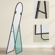 Zaobljeno ogledalo UMBRA, 160x50 cm, crna