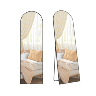 Zaobljeno ogledalo UMBRA, 160x50 cm, crna