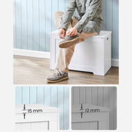 Sklopiva klupa za pohranu GRETA, 76x48x40 cm, bijela