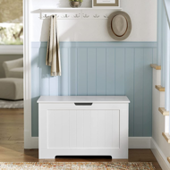 Sklopiva klupa za pohranu GRETA, 76x48x40 cm, bijela