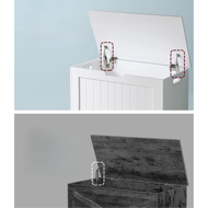 Sklopiva klupa za pohranu GRETA, 76x48x40 cm, bijela