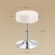 Visinski podesiva stolica AURA za toaletni stol, Ø35cm, krem