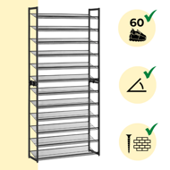 Modularni regal za cipele IDA, 12 polica, 92,5x31x223 cm, crni