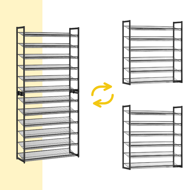 Modularni regal za cipele IDA, 12 polica, 92,5x31x223 cm, crni