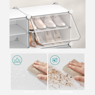 Organizator za obuću KIMBERLY, 10 kutija, bijela/prozirna