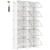 Organizator za obuću KIMBERLY, 10 kutija, bijela/prozirna