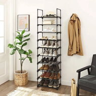 Modularni regal za cipele TUBE, 10 polica, crni