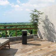 Stojeća pepeljara s košem za otpad SMOKE, 60,5x24,5 cm, crna