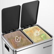 Kanta za odvajanje otpada SORT 30l (2×15l), srebrna/crna