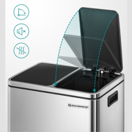 Kanta za odvajanje otpada SORT 30l (2×15l), srebrna/crna