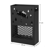 Metalni stalak za kišobrane RAIN, 28x12x41cm, crni