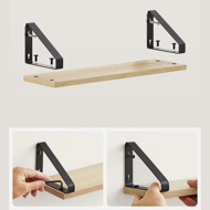 Zidne konzolne police ABBY, 3 kom, 30/35/40x12 cm, crna/svijetlosmeđa