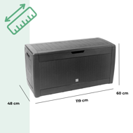 Kutija za pohranu RATO, 310 l, 119x48x60 cm, antracit
