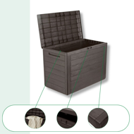 Kutija za pohranu WOODEBOX, 190 l, tamnosmeđa