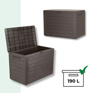 Kutija za pohranu WOODEBOX, 190 l, tamnosmeđa