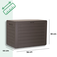 Kutija za pohranu WOODEBOX, 190 l, tamnosmeđa