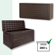 Kutija za pohranu WOODEBOX, 280 l, tamnosmeđa