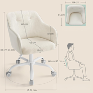 Uredska stolica SABINA, max. 110 kg, bijela/bež