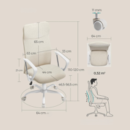 Uredska stolica DINA, max. 120 kg, bež/bijela