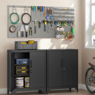 Višenamjenski metalni ormar RAVEN, 40x80x90 cm, crni