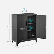 Višenamjenski metalni ormar RAVEN, 40x80x90 cm, crni