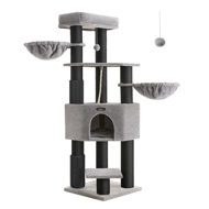 Mačji drvo ONYX, 50x50x160cm, siva/crna