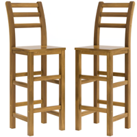 Barske stolice OSLO s naslonom, 2 kom, 40x36x110 cm, prirodna smeđa