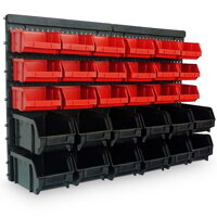 Viseći organizator za radionicu ORDER, 30 kutija, 64x2x38 cm, crvena/crna