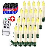 Svijeće za božićno drvce CANDLE, 20 kom, 10,5 cm, toplo bijelo svjetlo