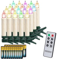 Svijeće za božićno drvce CANDLE, 20 kom, 10,5 cm, višebojne