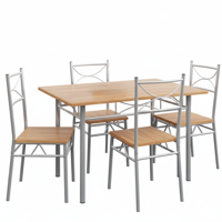 Blagovaonska garnitura PAUL, 5-dijelna, prirodna smeđa