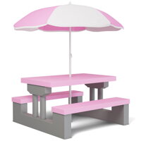 Dječji set za sjedenje sa suncobranom JASMIN, 67x78,5x42,5 cm, plava/bijela/crvena