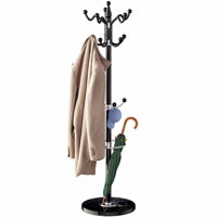 Stalak za kapute TENZY s mramornim postoljem, 37x173 cm, crni